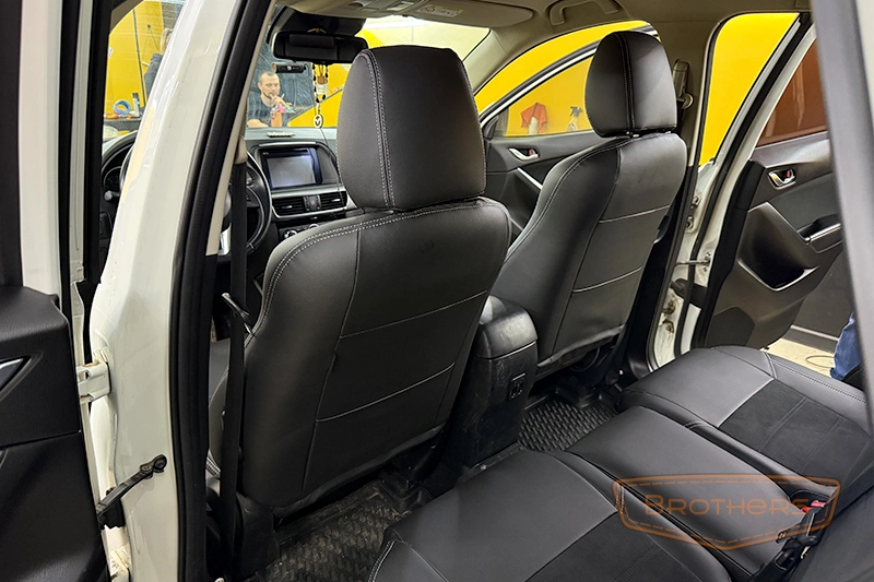 Чехлы на Мазду CX 5 с алькантарой - фото